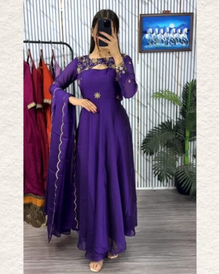 ✨ Royal Orchid Anarkali ✨
